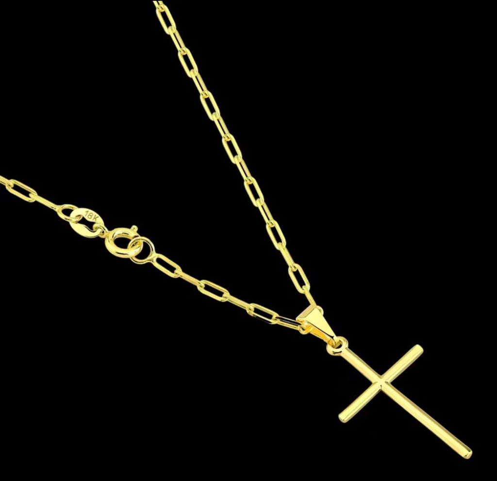 Cordão Cartier + Pingente cruz palito