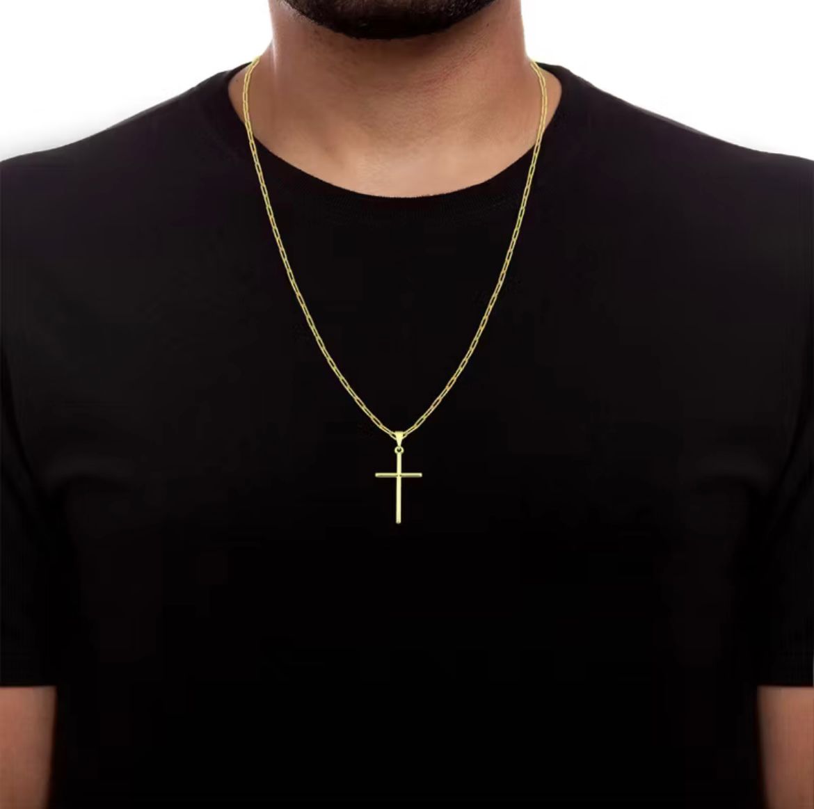 Cordão Cartier + Pingente cruz palito