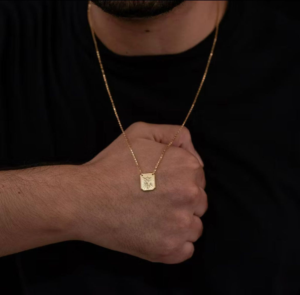 Escapulário com placa Cruz e Jesus Cristo Cruscifixo