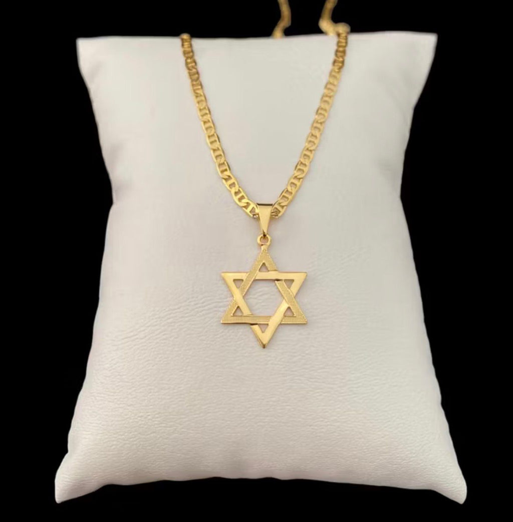 Corrente Grumet + Pingente Estrela de Davi