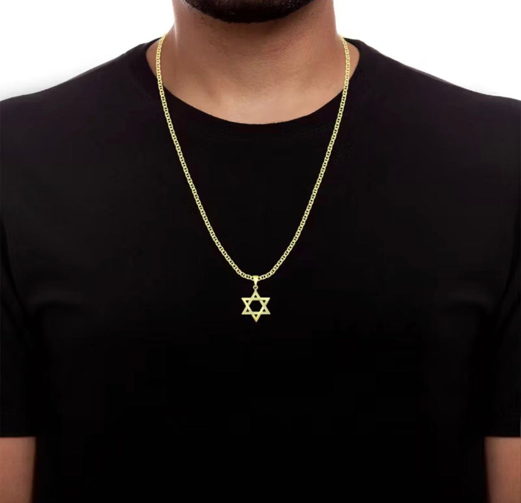 Corrente Grumet + Pingente Estrela de Davi