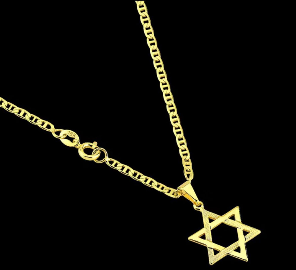 Corrente Grumet + Pingente Estrela de Davi